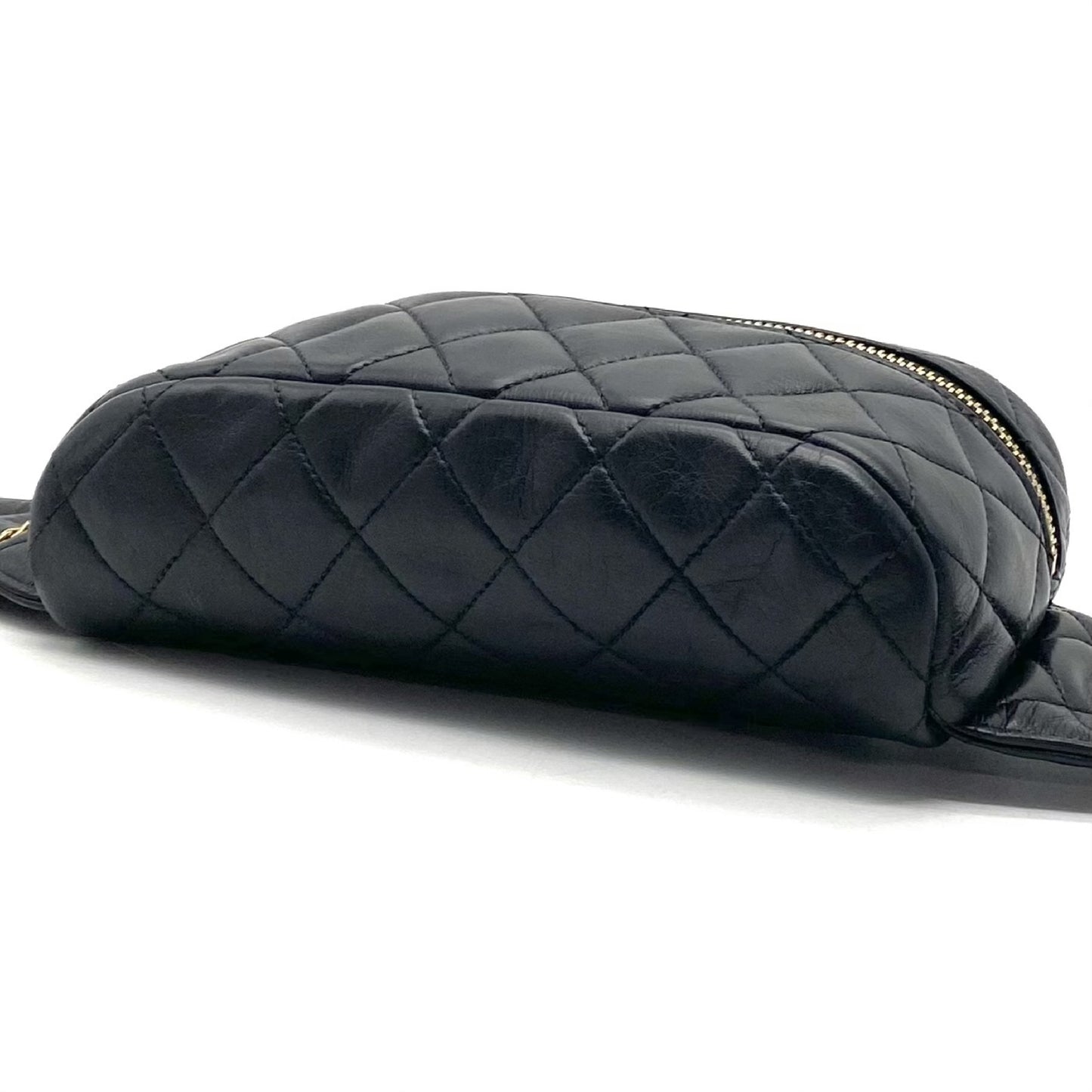 CHANEL Matelasse Camellia Lambskin Triple Chain Body Bag/Waist Bag