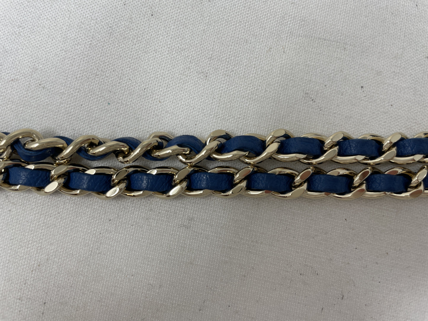 CHANEL Chain Wallet Matelasse Lambskin Blue Chain Shoulder Bag with Seal and Card
