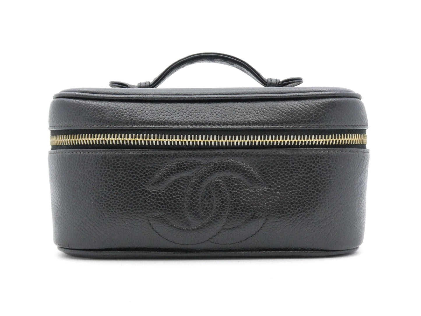 CHANEL Caviar Skin Coco Mark Vanity Bag