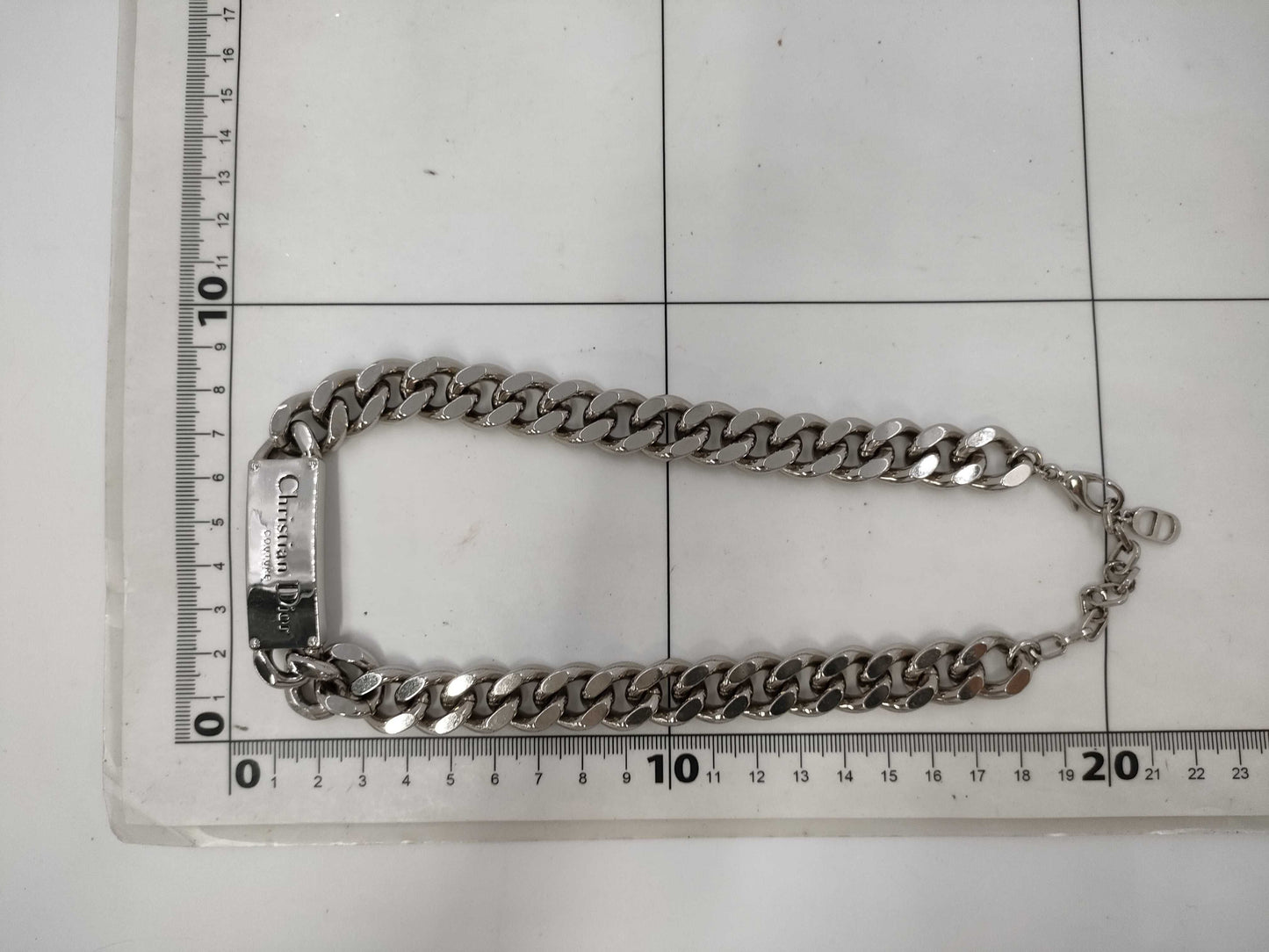 Dior ID Chain Link Necklace Silver Necklace