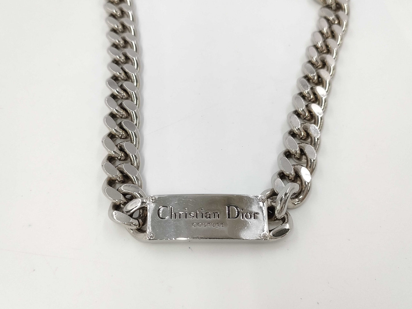 Dior ID Chain Link Necklace Silver Necklace