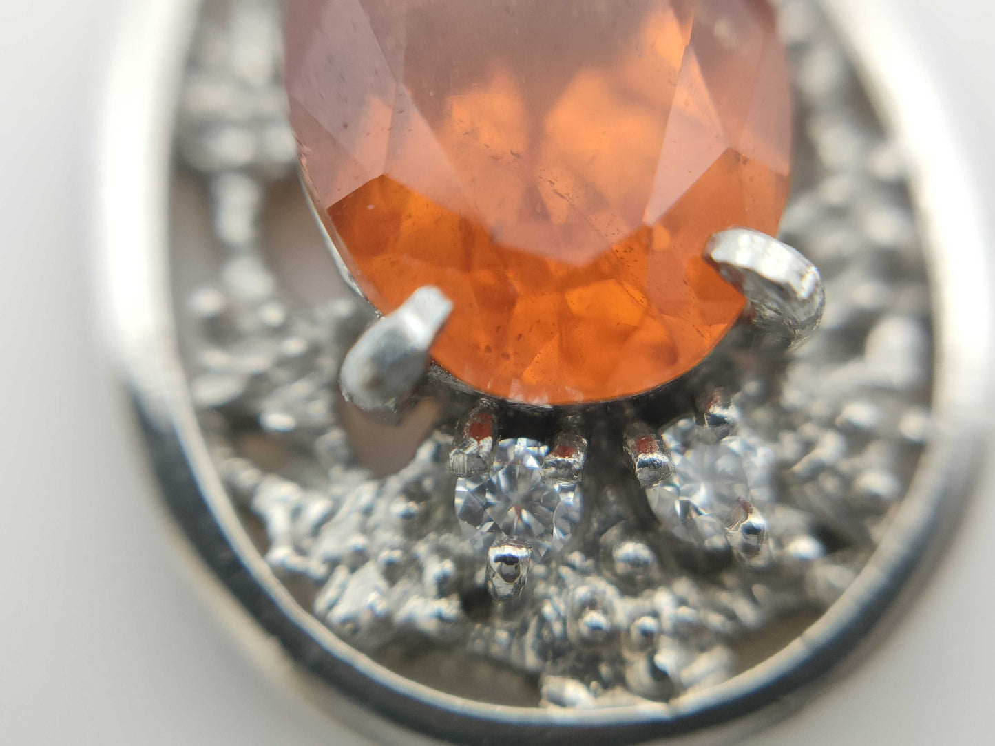 Spessartite Garnet 1.71ct D0.10ct PT900 3.6g Pendant Top