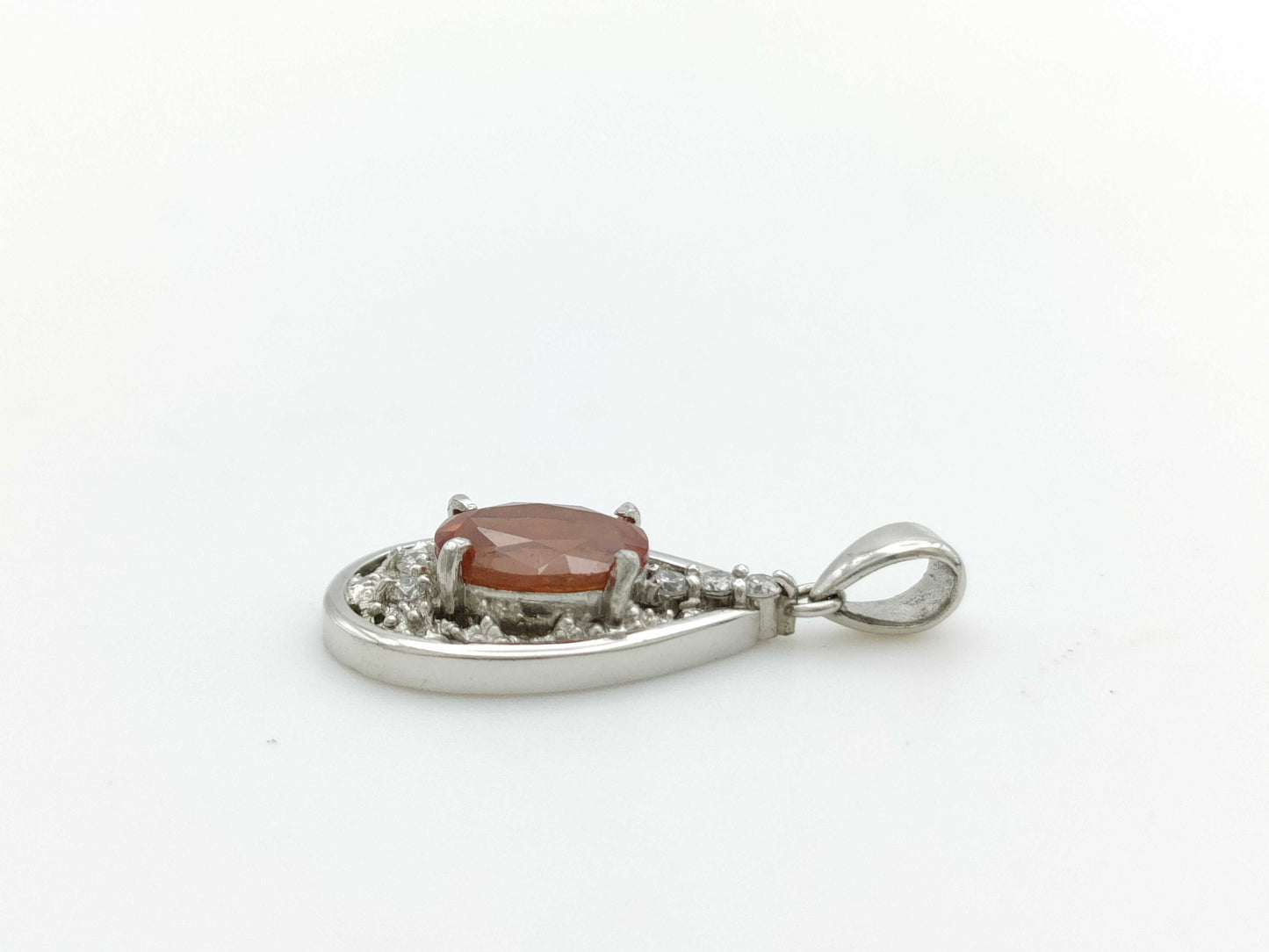 Spessartite Garnet 1.71ct D0.10ct PT900 3.6g Pendant Top