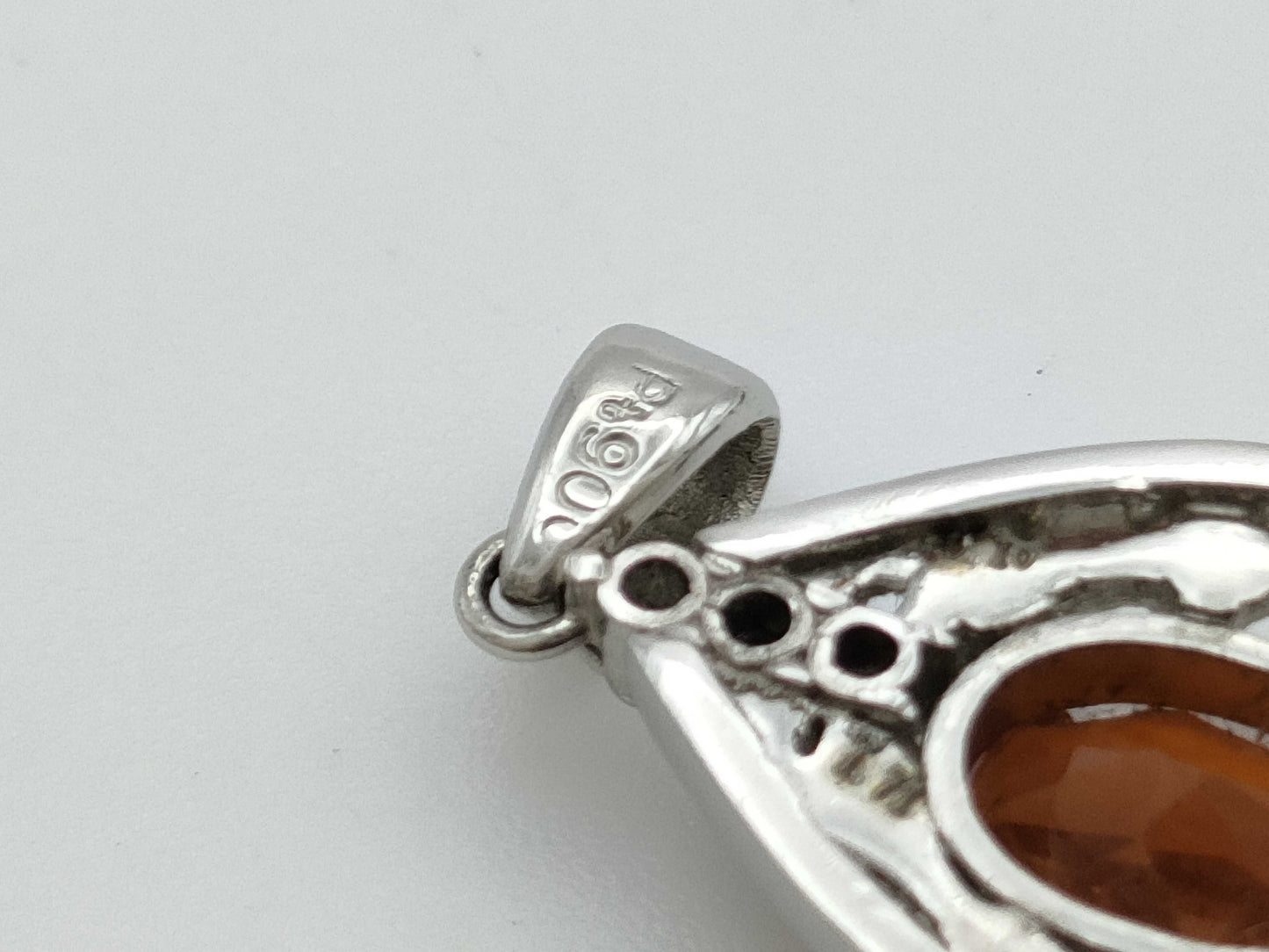 Spessartite Garnet 1.71ct D0.10ct PT900 3.6g Pendant Top