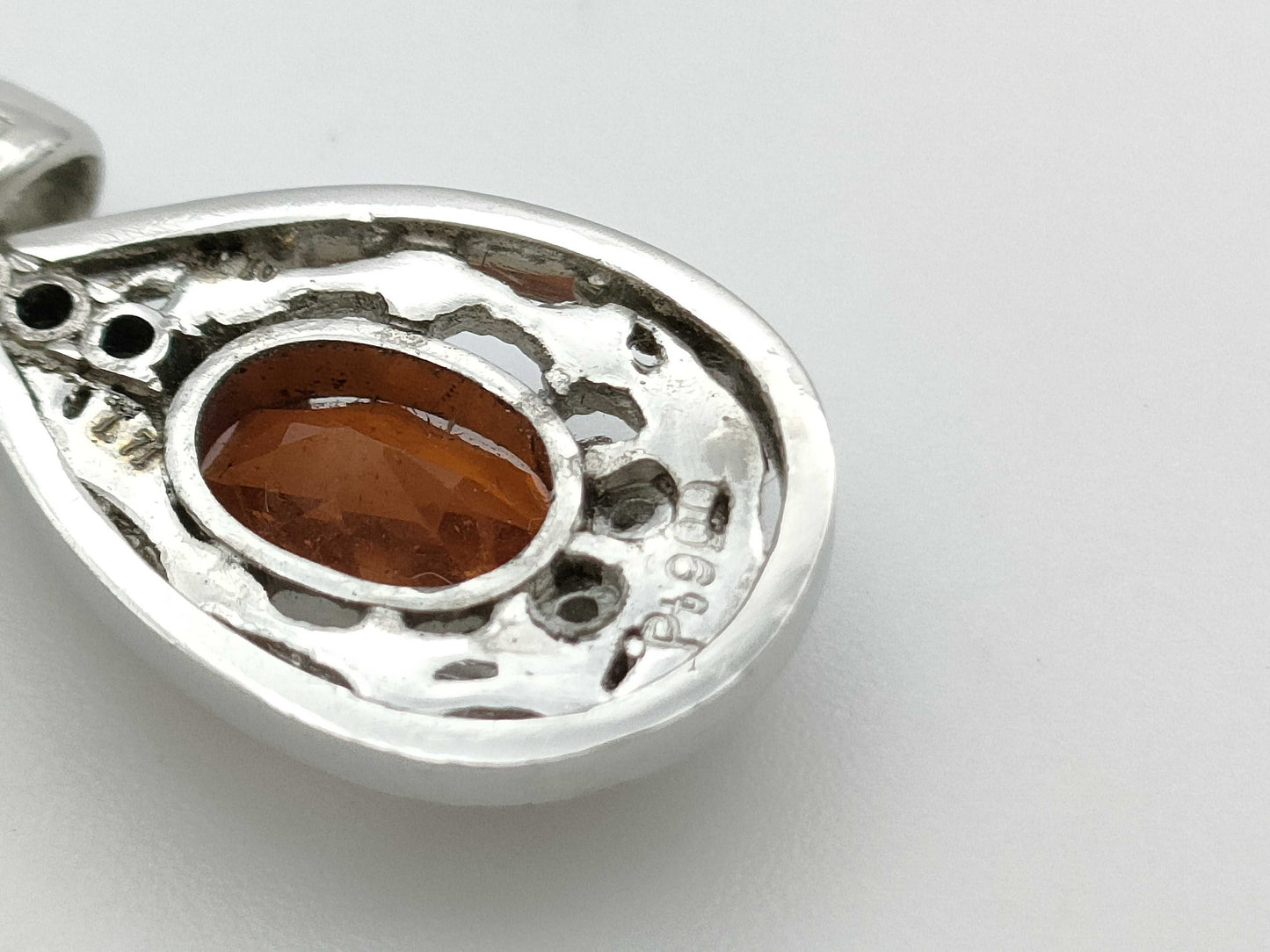 Spessartite Garnet 1.71ct D0.10ct PT900 3.6g Pendant Top