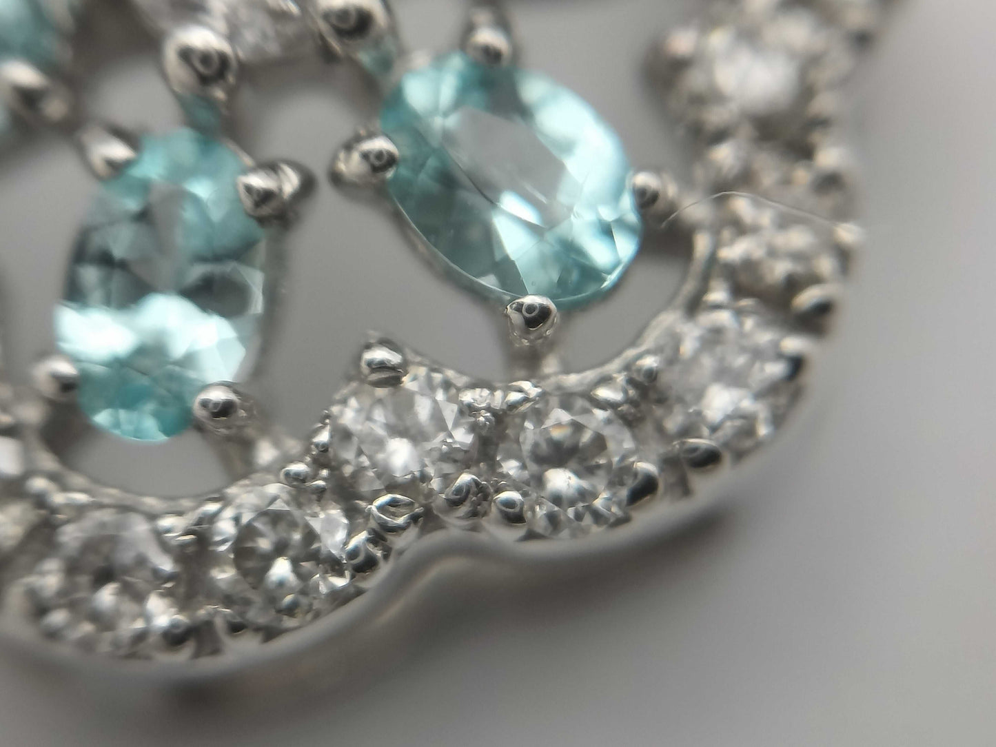 Paraiba tourmaline 0.17ct D0.18ct PT950 1.4g pendant top