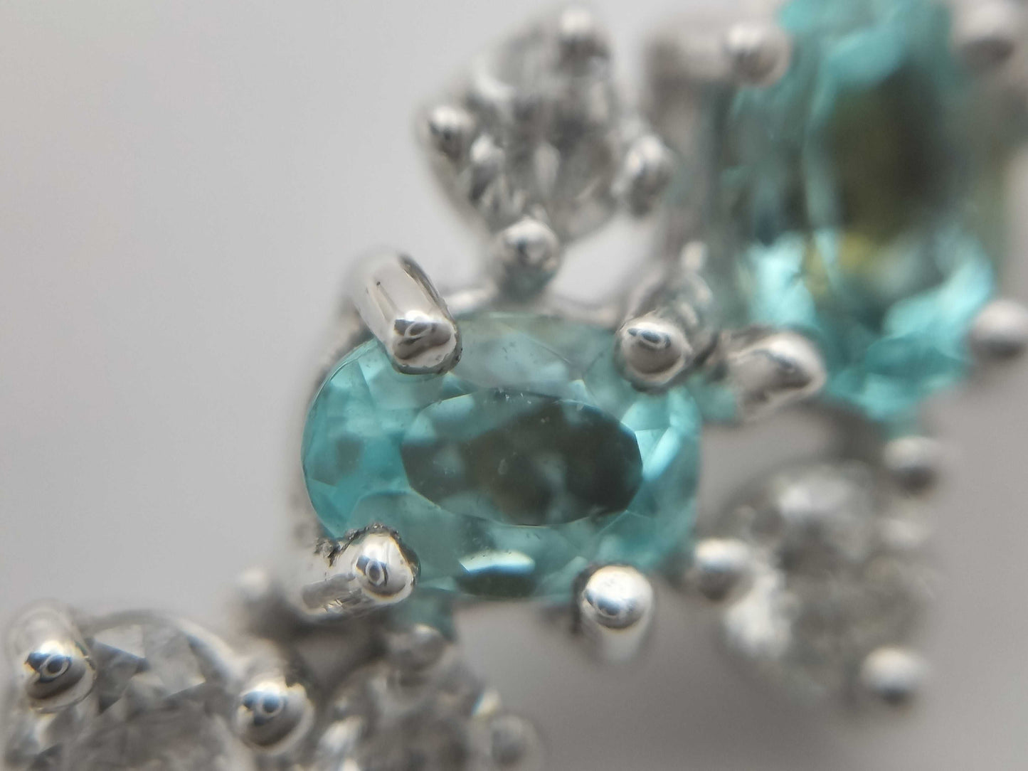 Paraiba tourmaline 0.23ct D0.21ct K18WG 1.0g pendant top