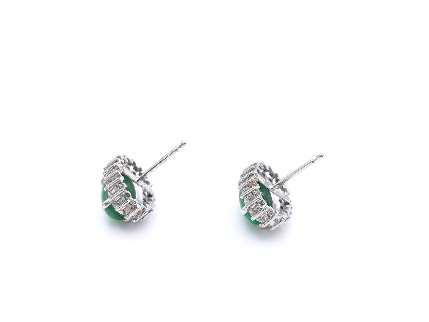 Jadeite 2.95ct D0.26ct Pt900 5.3g Earrings