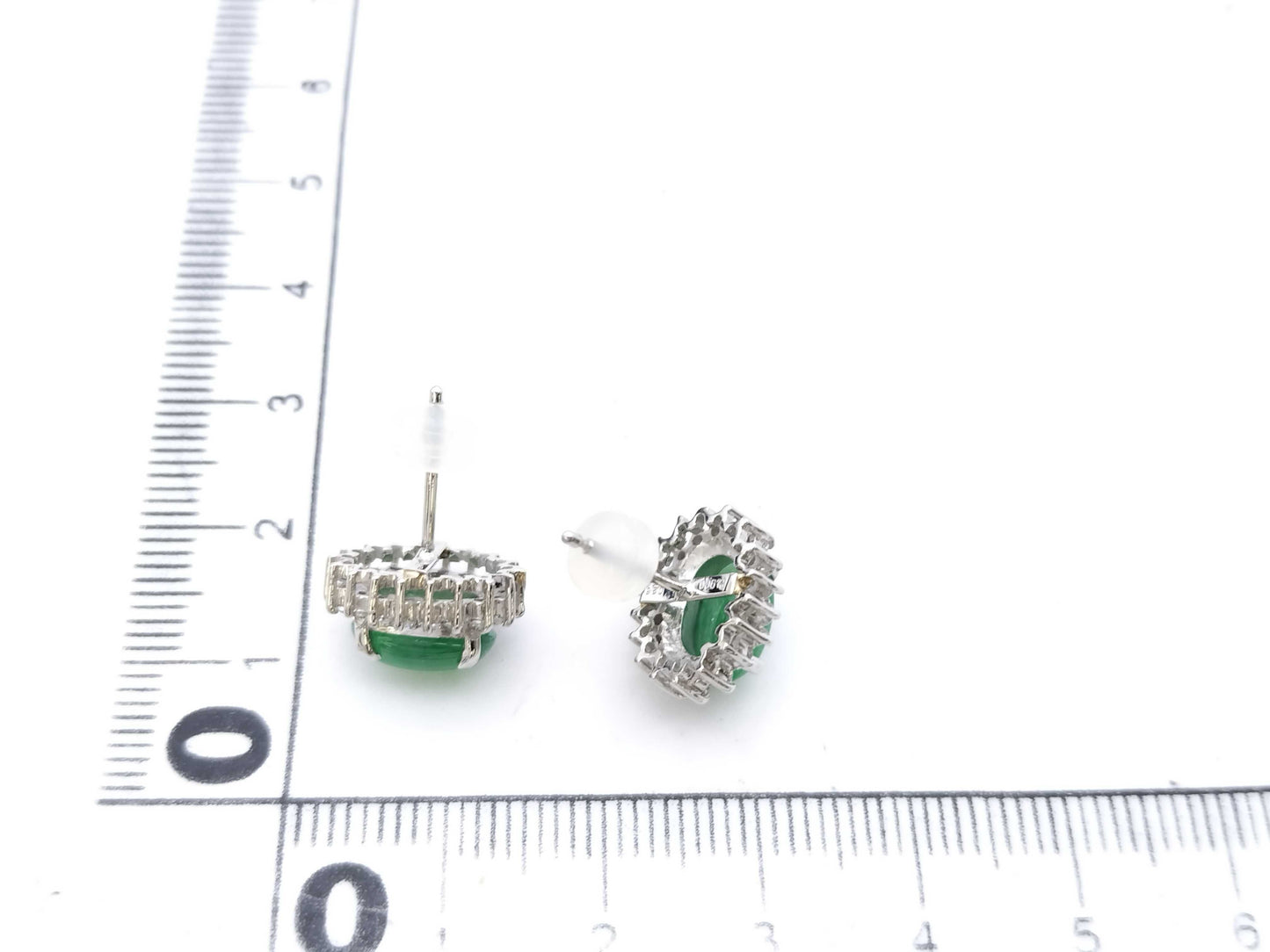 Jadeite 2.95ct D0.26ct Pt900 5.3g Earrings