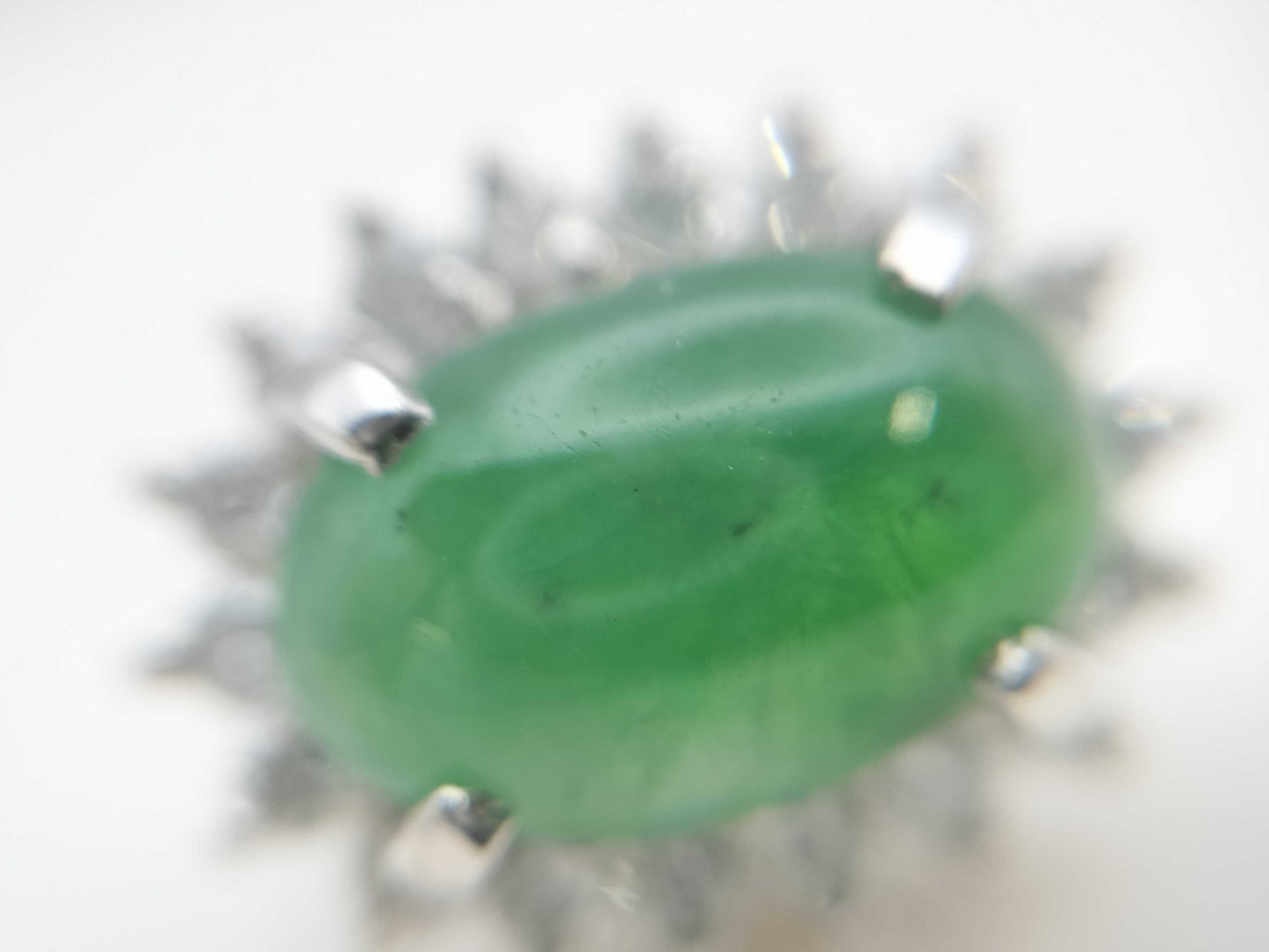 Jadeite 2.95ct D0.26ct Pt900 5.3g Earrings