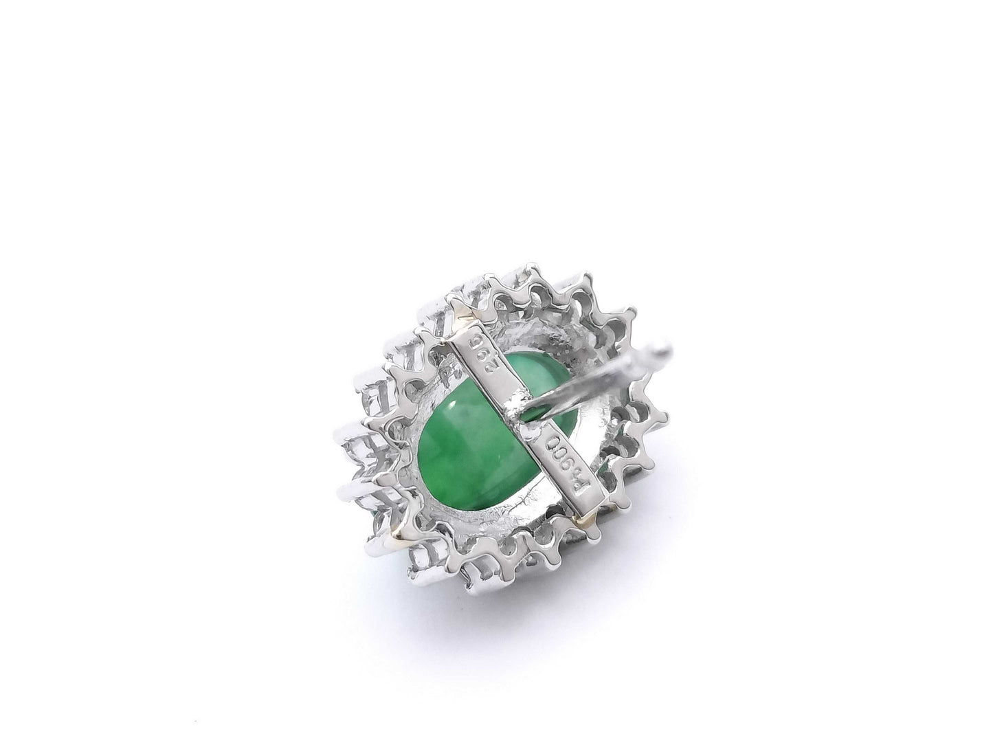 Jadeite 2.95ct D0.26ct Pt900 5.3g Earrings