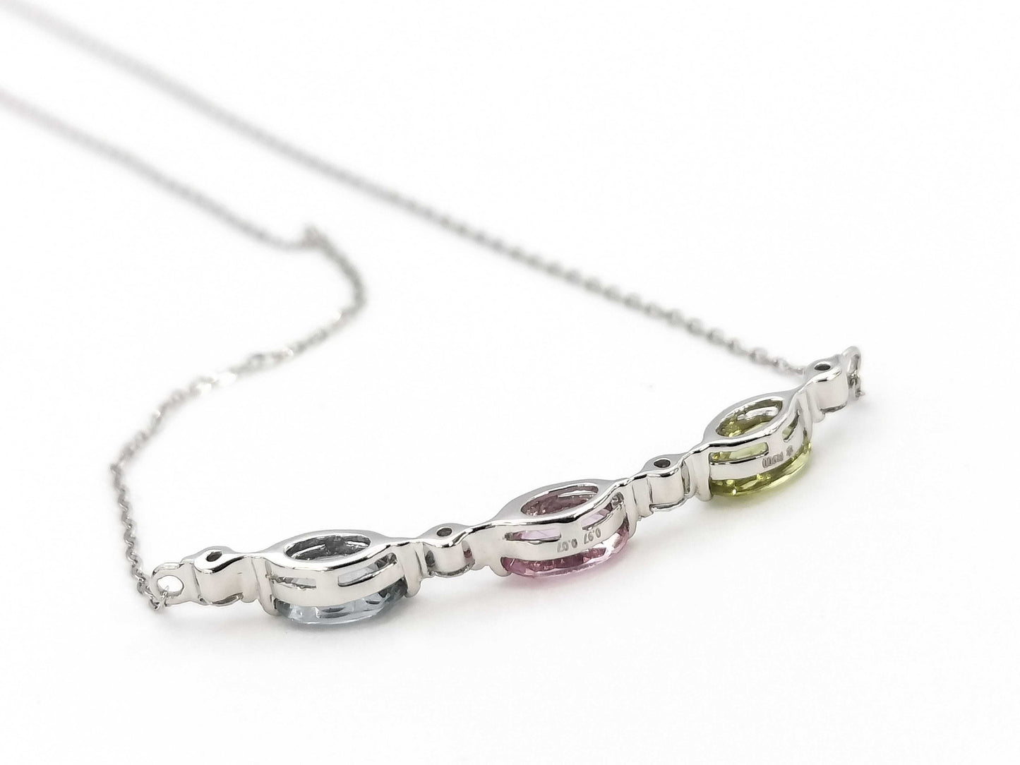 Colored Stone Multi 0.97ct D0.07ct PT900/850 2.0g Necklace
