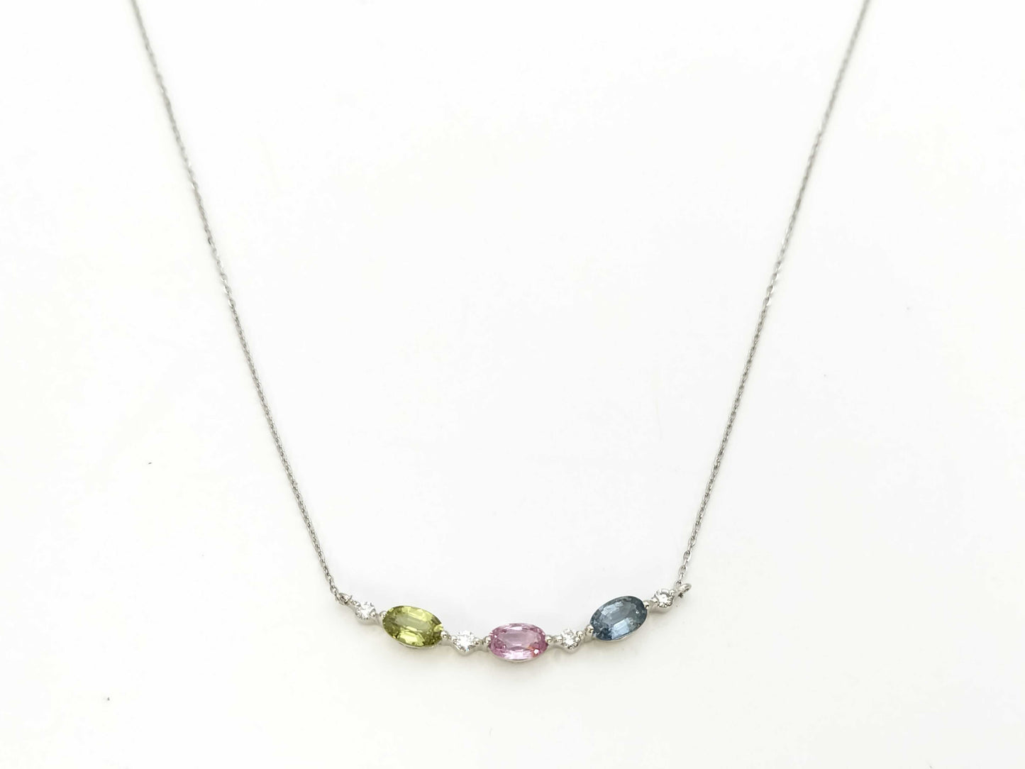 Colored Stone Multi 0.97ct D0.07ct PT900/850 2.0g Necklace