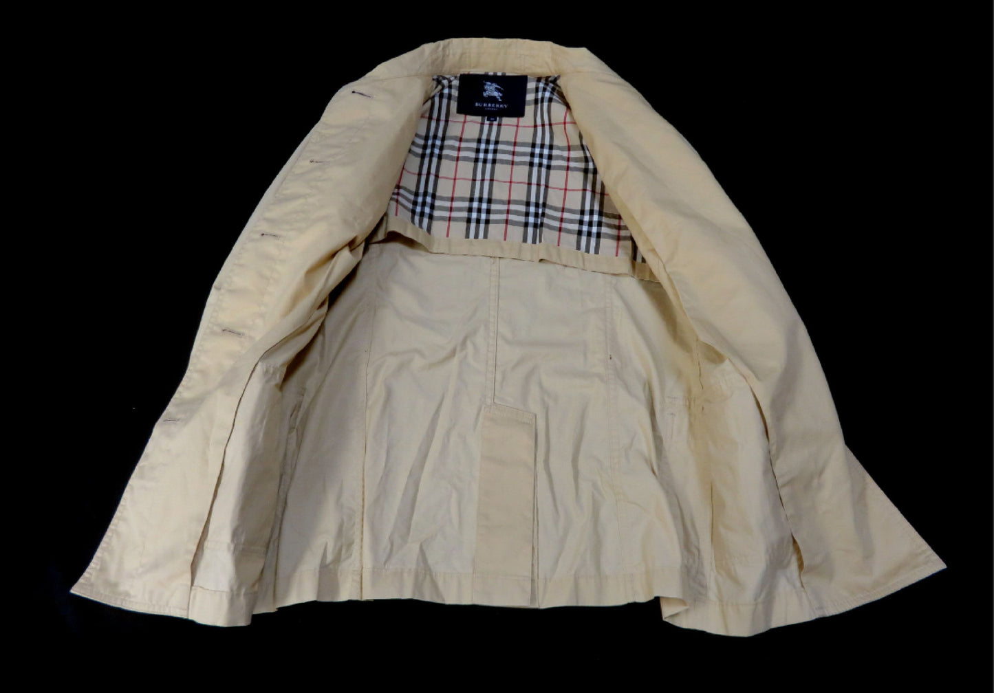 BURBERRY Nova Check Lining Half Coat Beige Sanyo Shokai Coat
