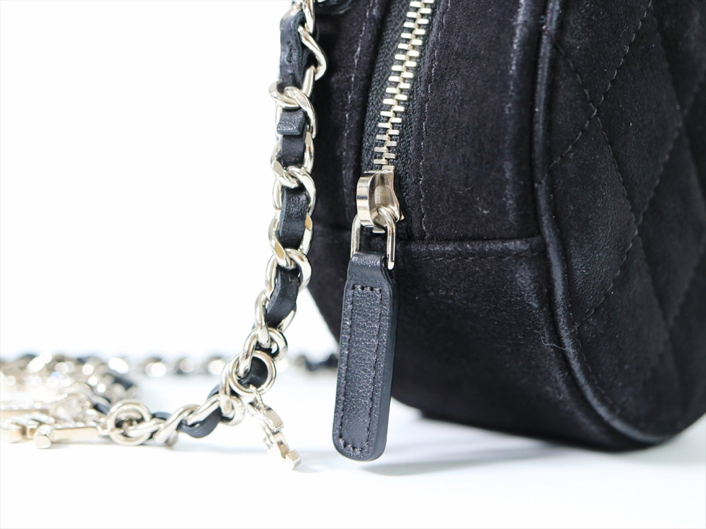 CHANEL Matelasse Chain Shoulder Bag, Rhinestone Suede, Round Star, Silver Hardware, Logo Shoulder Bag