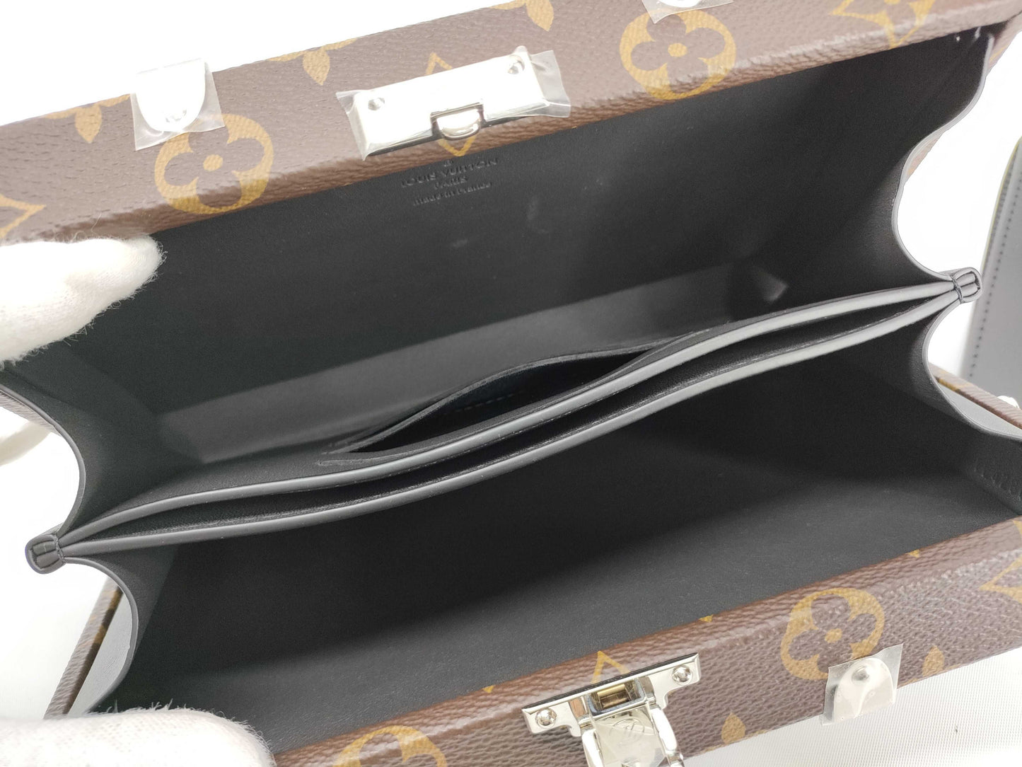 LOUIS VUITTON Monogram Macassar Wallet Trunk M20250 RFID Enabled Clutch Bag