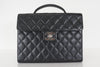 CHANEL Caviar Matelasse Business Bag, Silver Hardware, No. 5 Series