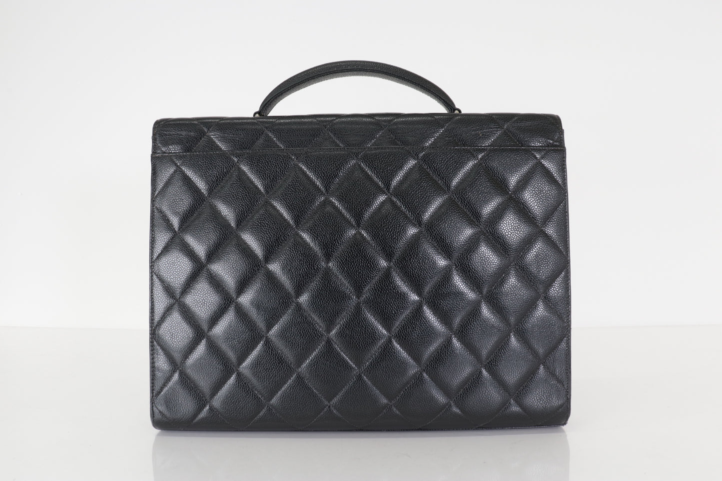 CHANEL Caviar Matelasse Business Bag, Silver Hardware, No. 5 Series