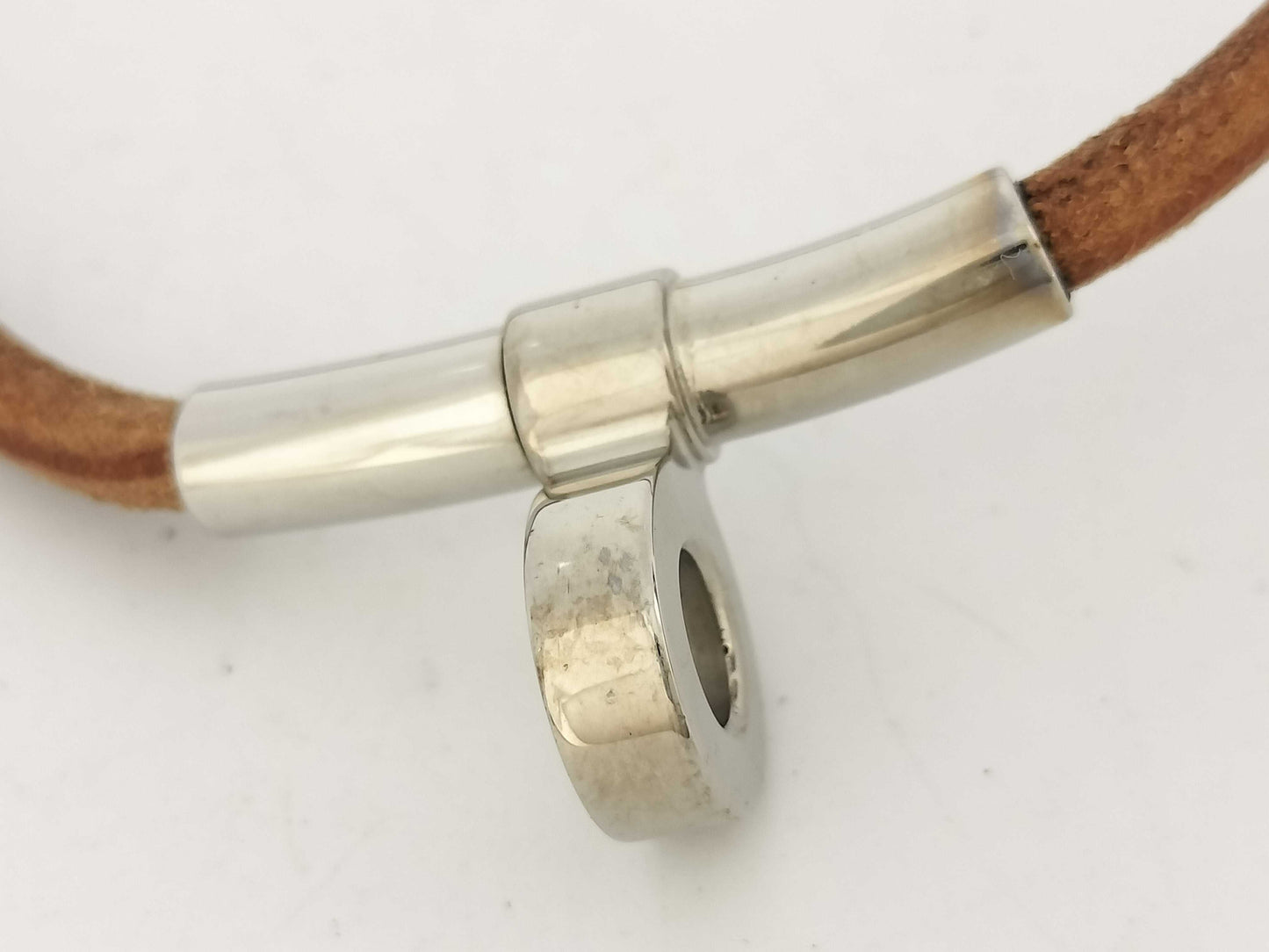 HERMES Leather Bracelet Bracelet Bangle