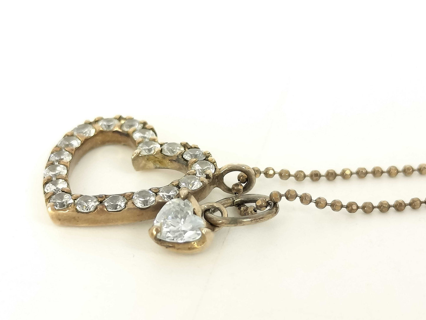 4℃ SV925 Rhinestone Heart Necklace