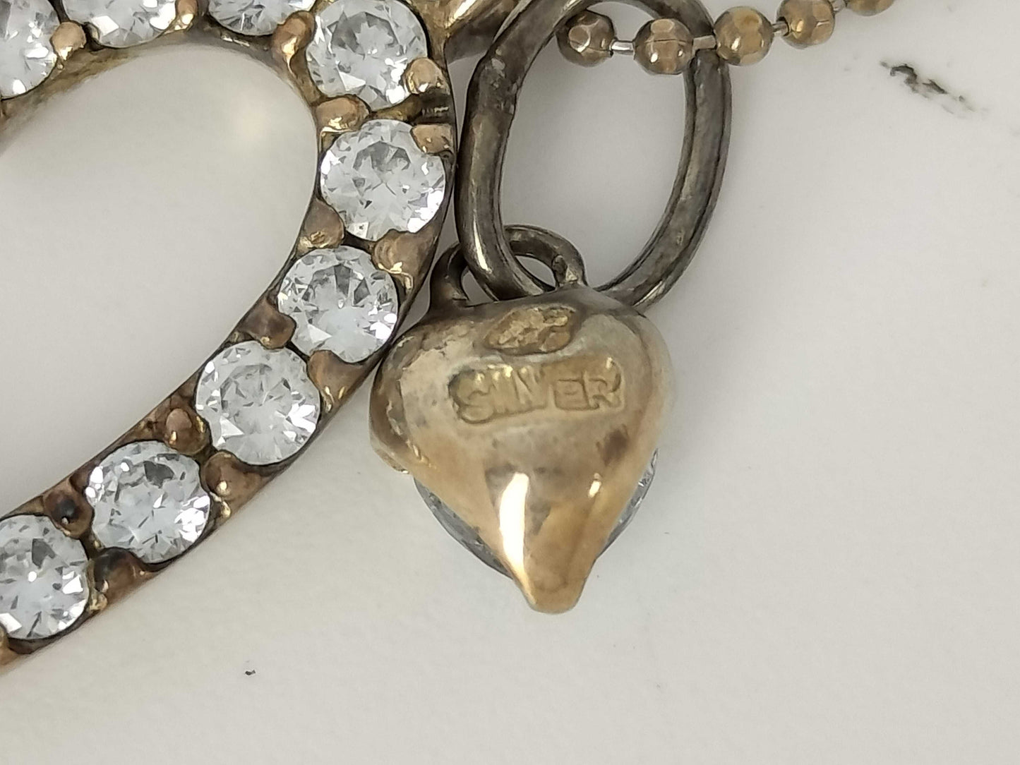 4℃ SV925 Rhinestone Heart Necklace