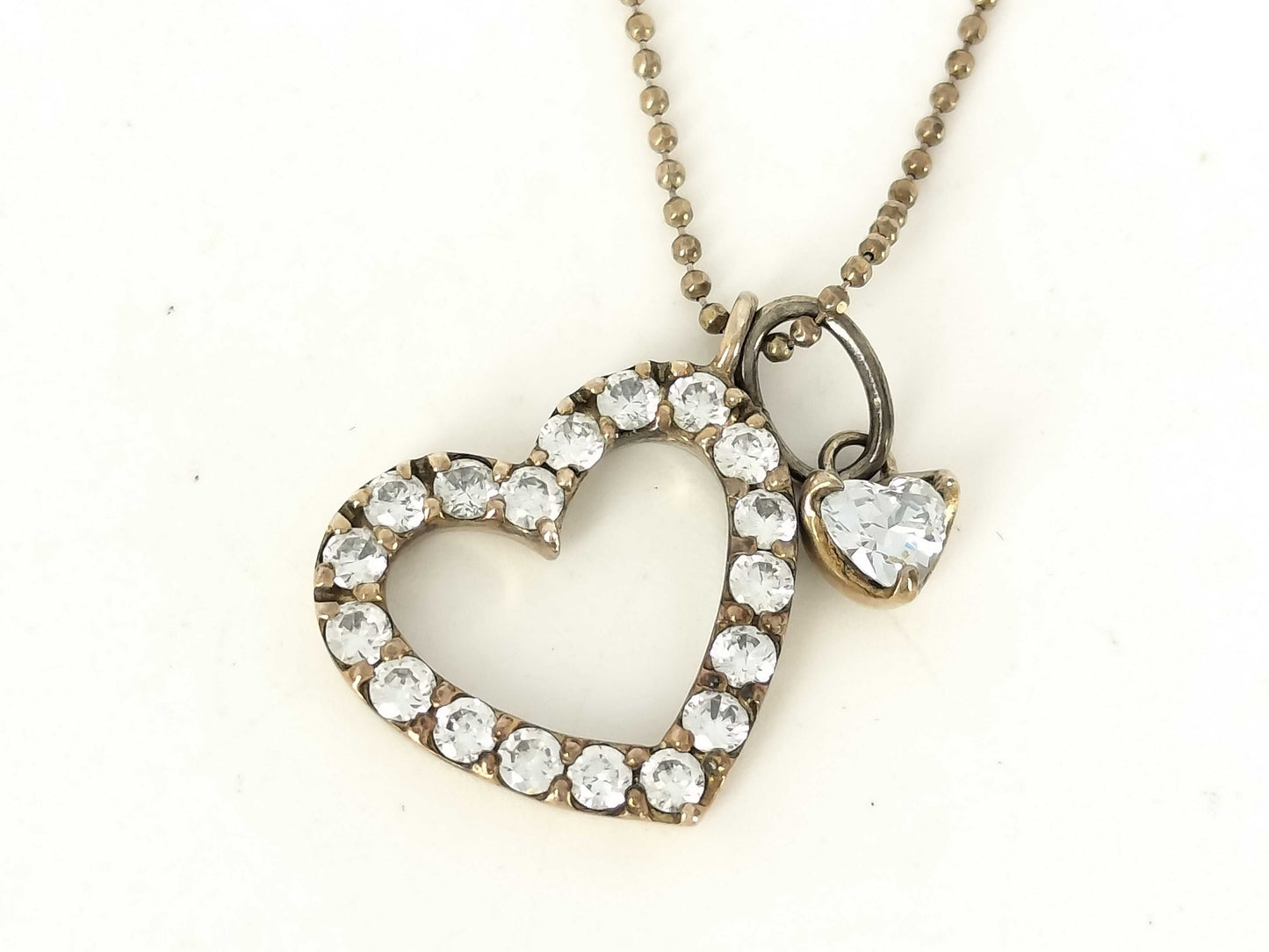 4℃ SV925 Rhinestone Heart Necklace