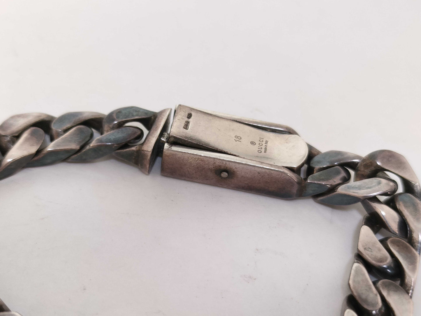 GUCCI Bracelet, Curb Chain #18, SV925, 37.9g