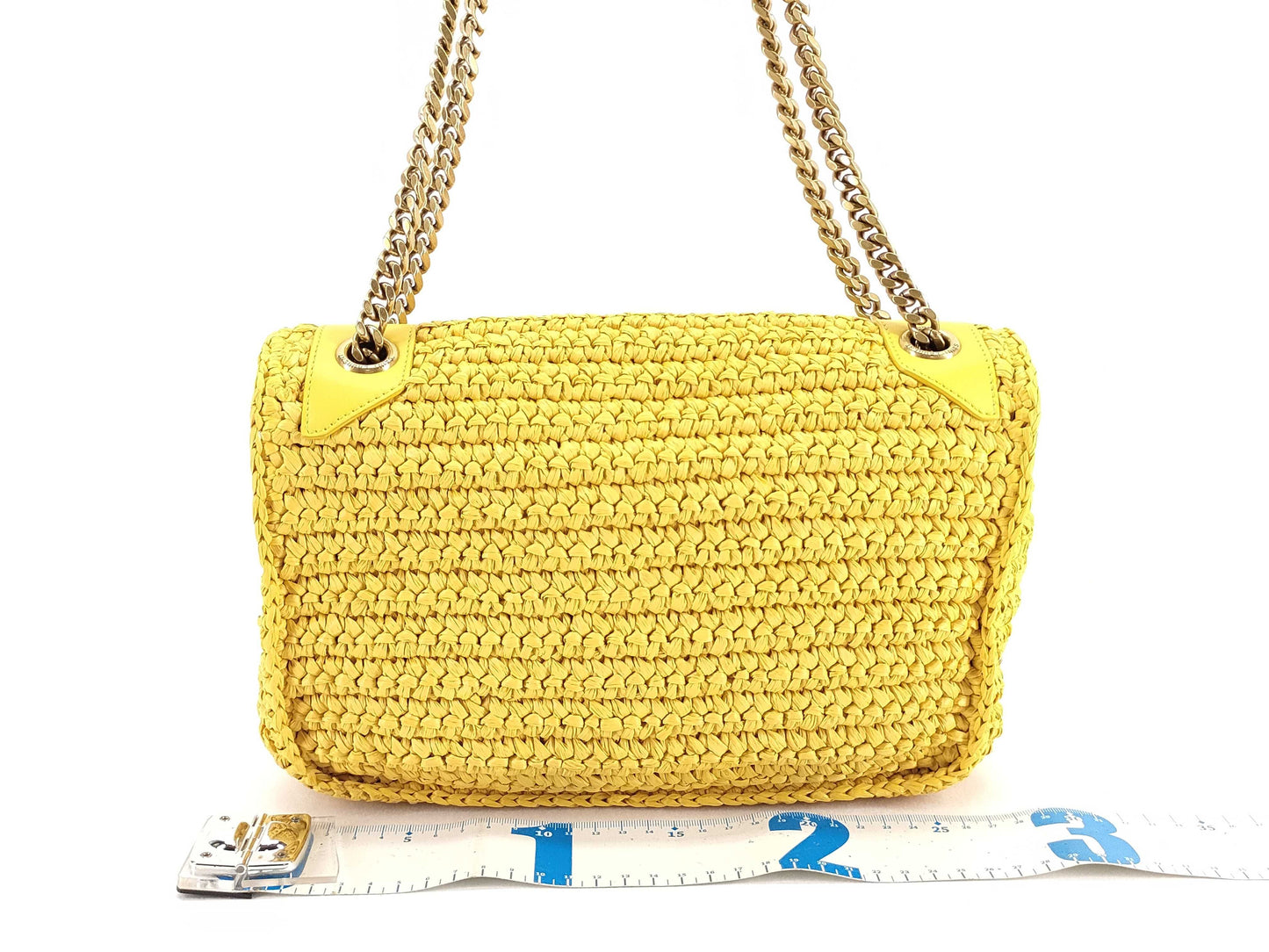 Yves Saint Laurent Unused Niki Chain Shoulder Bag in Raffia