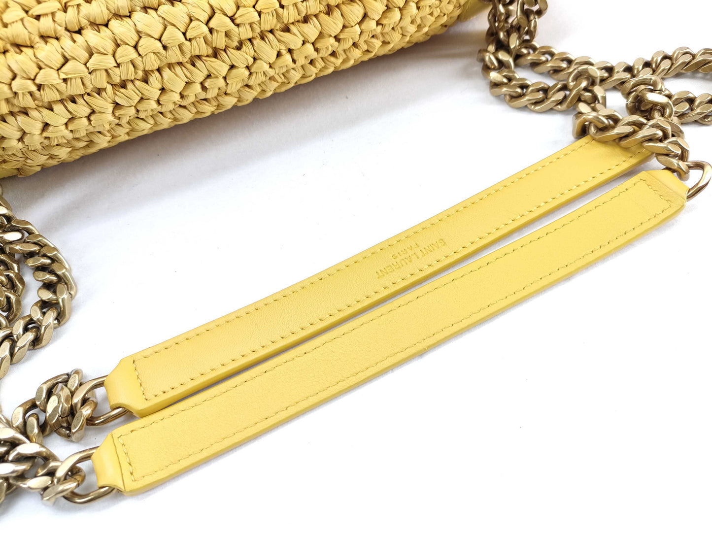 Yves Saint Laurent Unused Niki Chain Shoulder Bag in Raffia