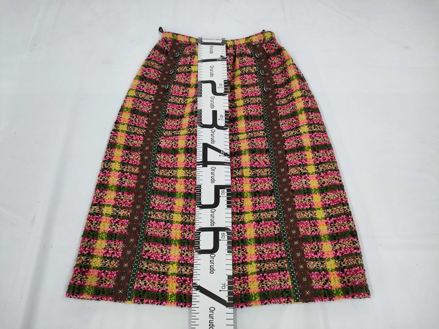 GUCCI Tweed Skirt with Lion Buttons, Size 38