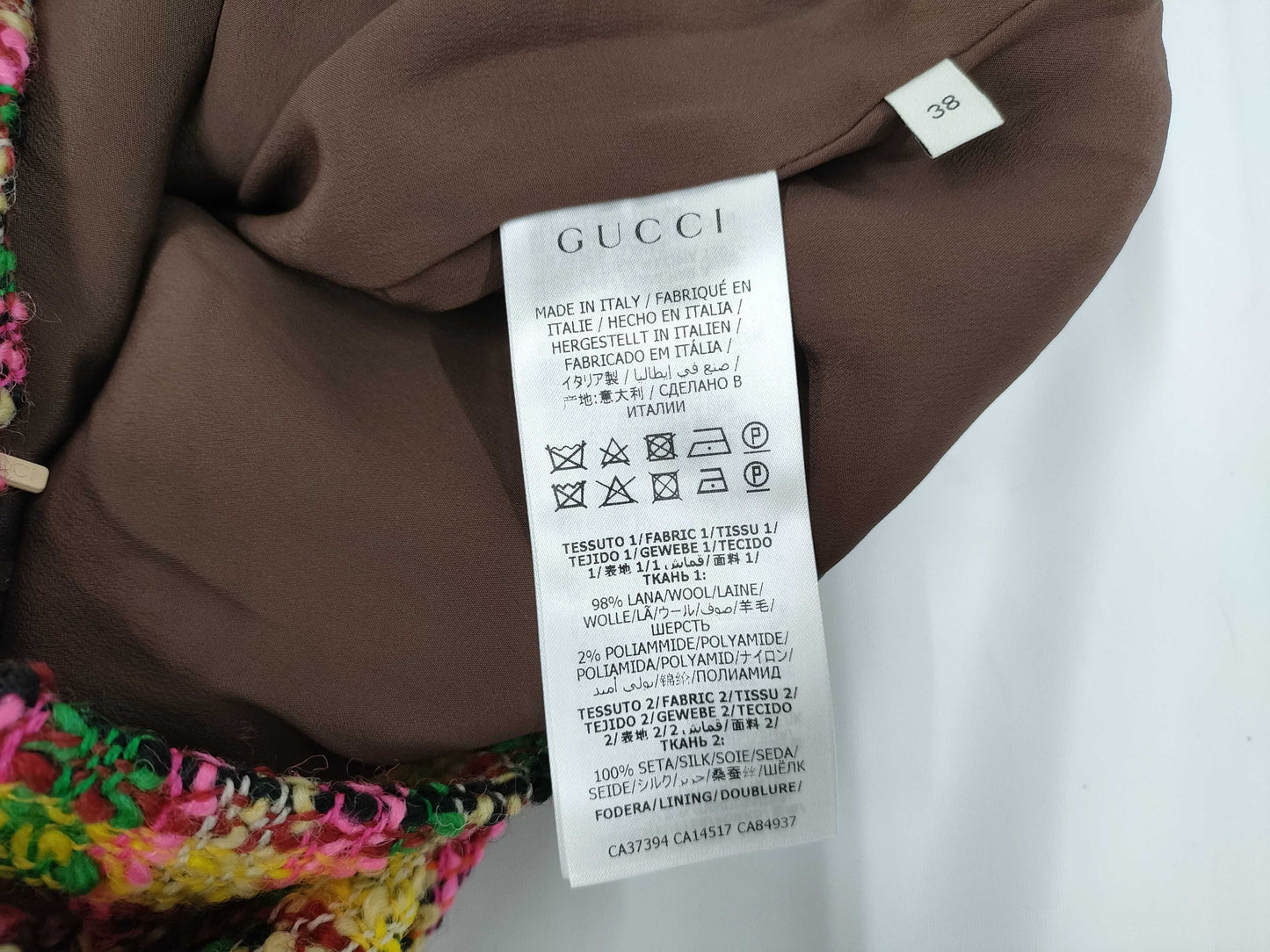 GUCCI Tweed Skirt with Lion Buttons, Size 38