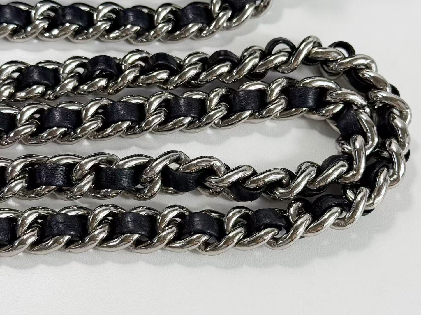 CHANEL Black Matelasse Chain Around Shoulder Bag, W30cm , No. 14, with Seal, Silver Hardware, 14381090