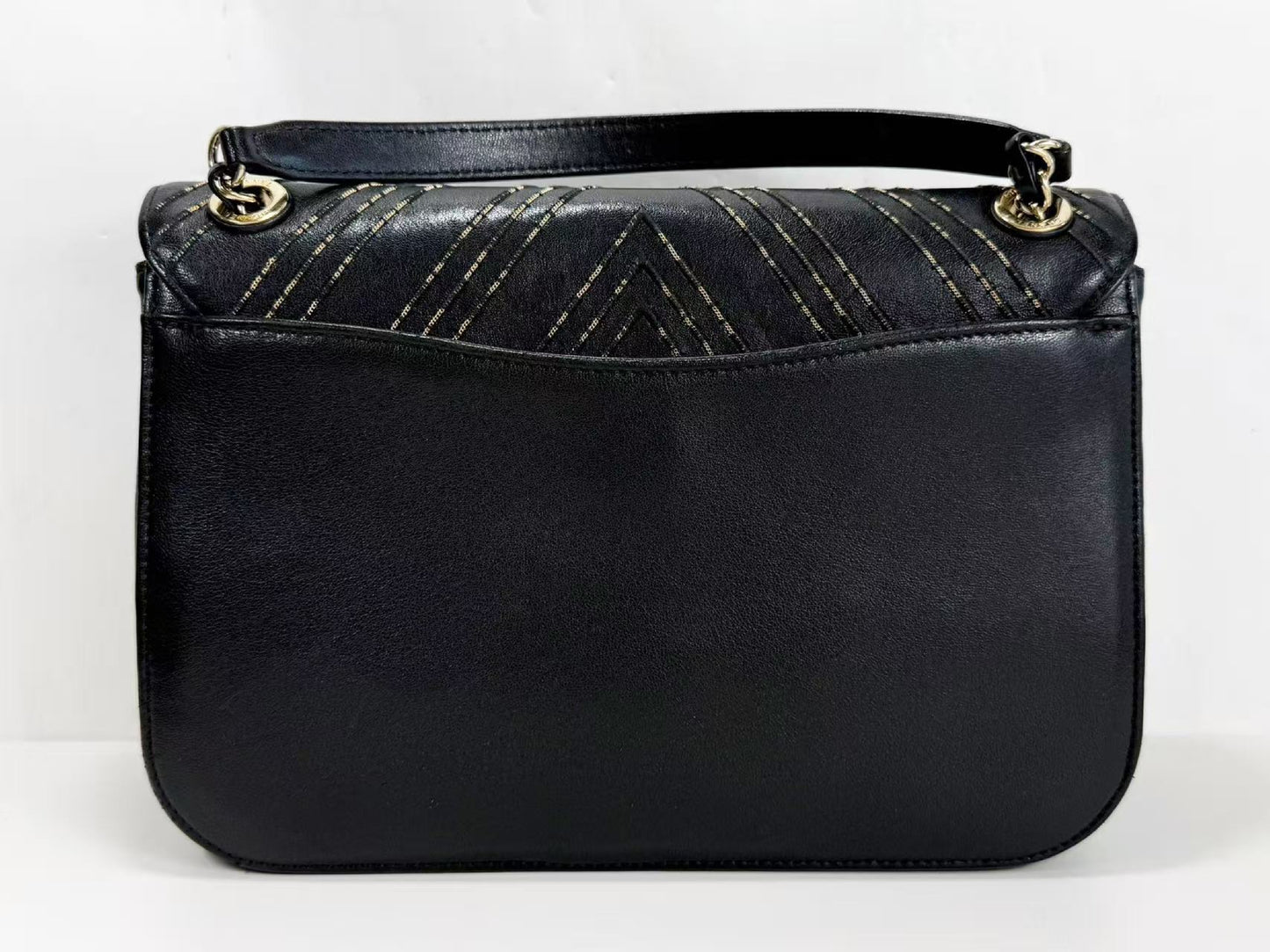 CHANEL Black Chevron Coco Lock Shoulder Bag, W25cm, Approx. 24 Series, Gold Hardware, Dust Bag and Sticker Included, 24718863