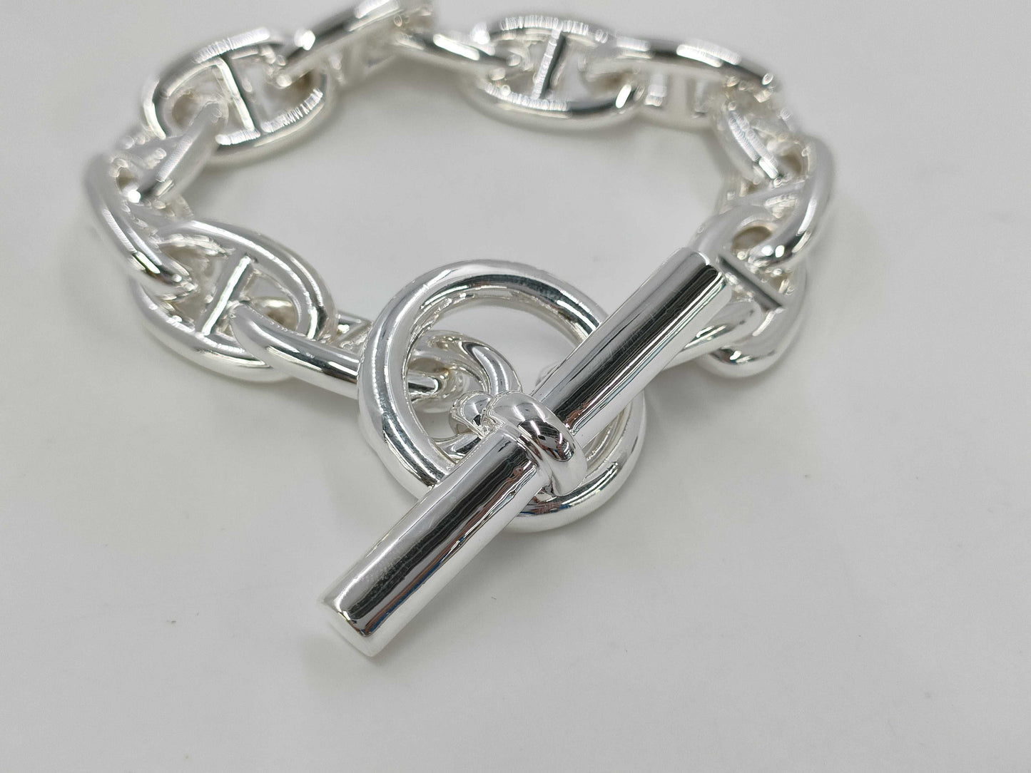 HERMES Chaine d'Ancre TGM Bracelet, 13 links, Ag925, 120.6g, 23 stamped, Bracelet/Bangle
