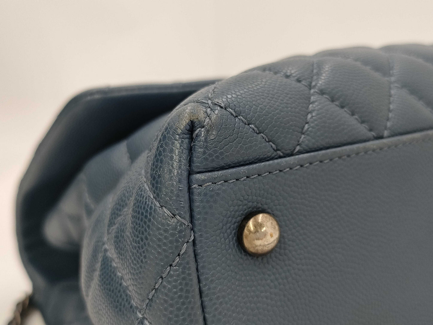 CHANEL Matelasse 2-way Chain Shoulder Bag with Caviar Skin