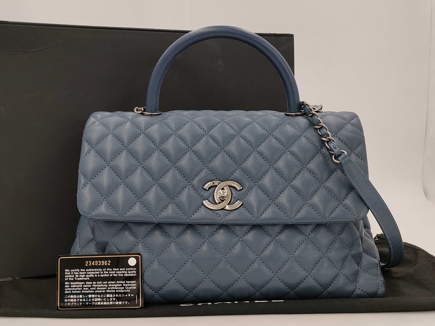 CHANEL Matelasse 2-way Chain Shoulder Bag with Caviar Skin