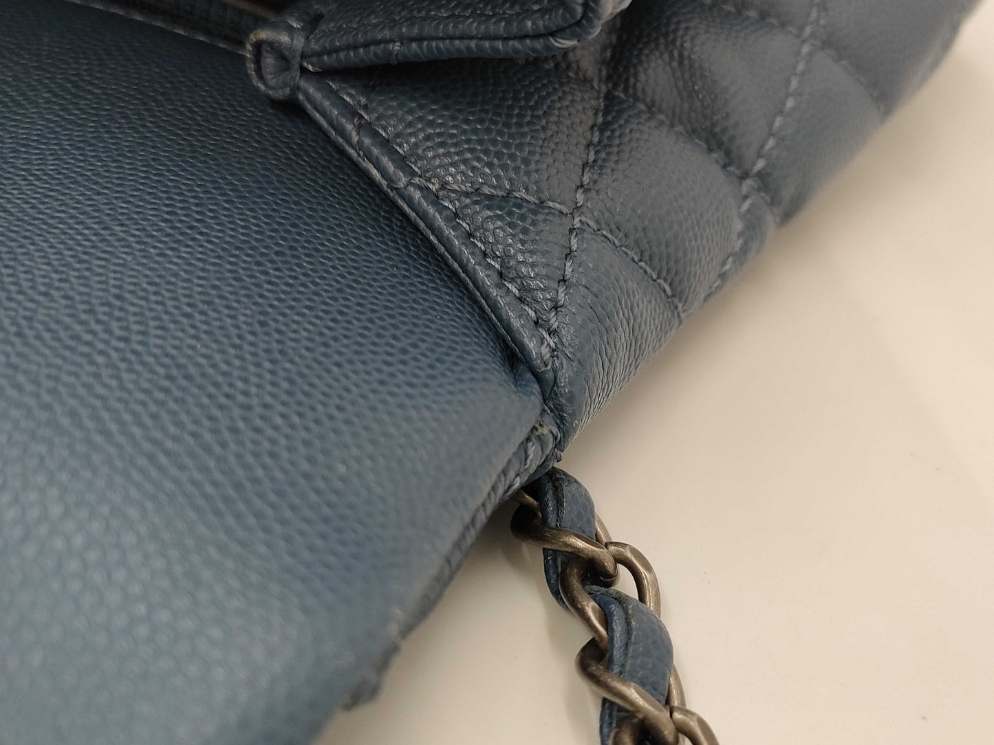 CHANEL Matelasse 2-way Chain Shoulder Bag with Caviar Skin