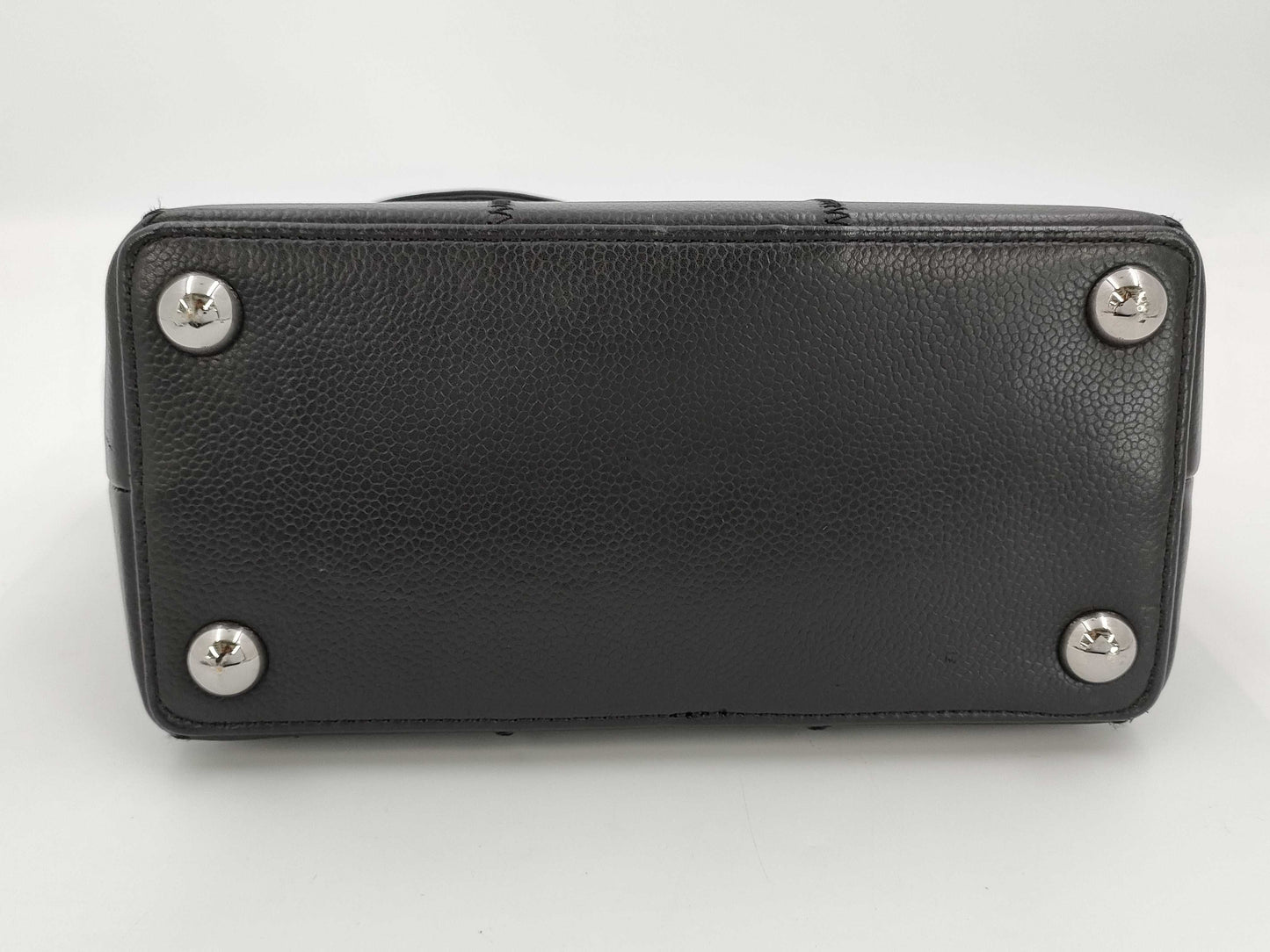 CHANEL Chocolate Bar Handbag Caviar Skin Handbag