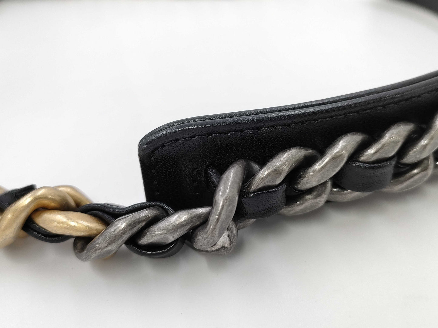 CHANEL Gunmetal Chain Shoulder Bag