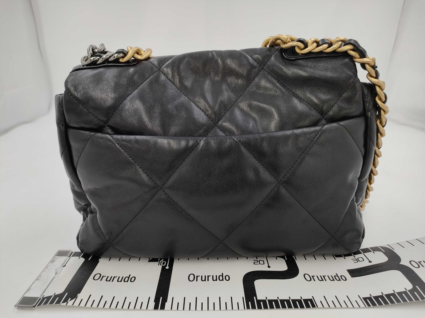 CHANEL Gunmetal Chain Shoulder Bag