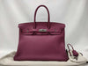 HERMES Birkin 35 Tosca Handbag with Silver Hardware and Togo O Stamp