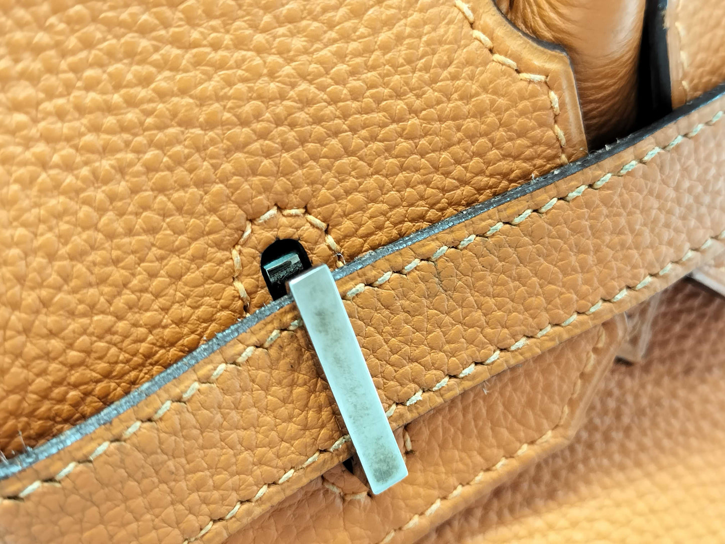 HERMES Birkin 30 Handbag, Potiron, Silver Hardware, Togo Leather, □J Stamped, Handbag