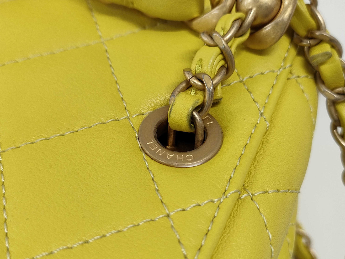 CHANEL CHANEL Vanity Chain Shoulder Bag in Yellow Calfskin with Gold Hardware, C61JNHAE Shoulder Bag