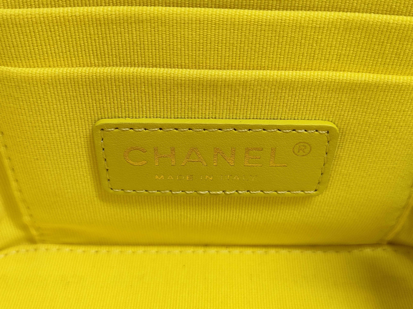 CHANEL CHANEL Vanity Chain Shoulder Bag in Yellow Calfskin with Gold Hardware, C61JNHAE Shoulder Bag