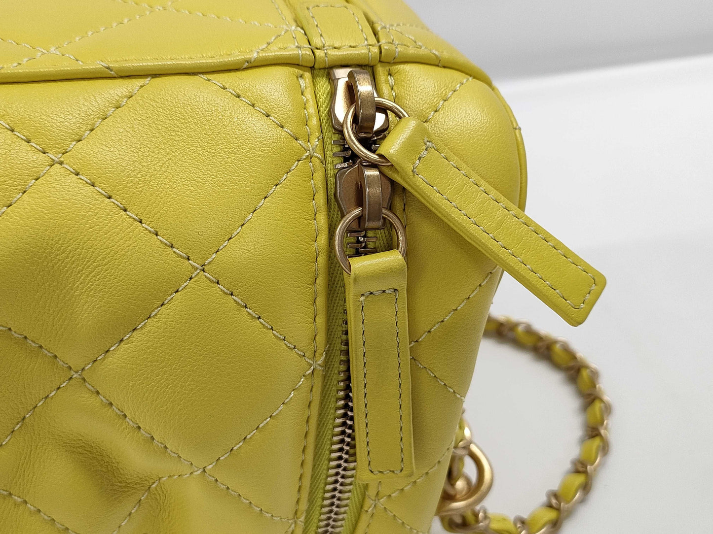 CHANEL CHANEL Vanity Chain Shoulder Bag in Yellow Calfskin with Gold Hardware, C61JNHAE Shoulder Bag