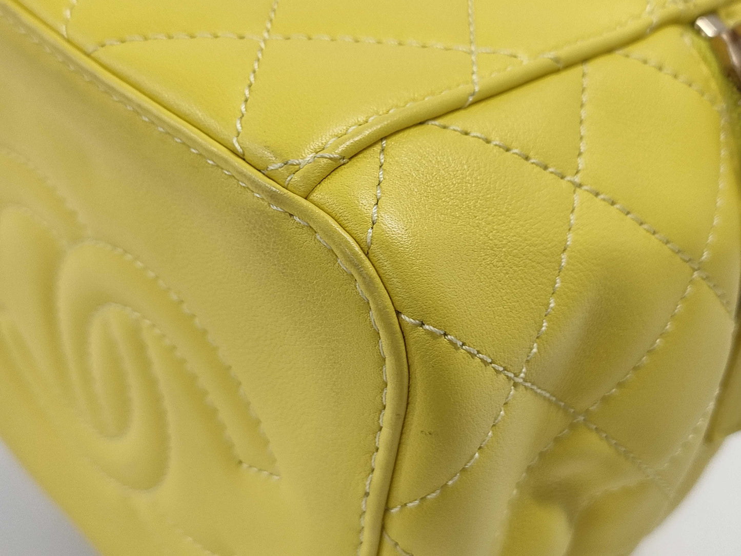 CHANEL CHANEL Vanity Chain Shoulder Bag in Yellow Calfskin with Gold Hardware, C61JNHAE Shoulder Bag