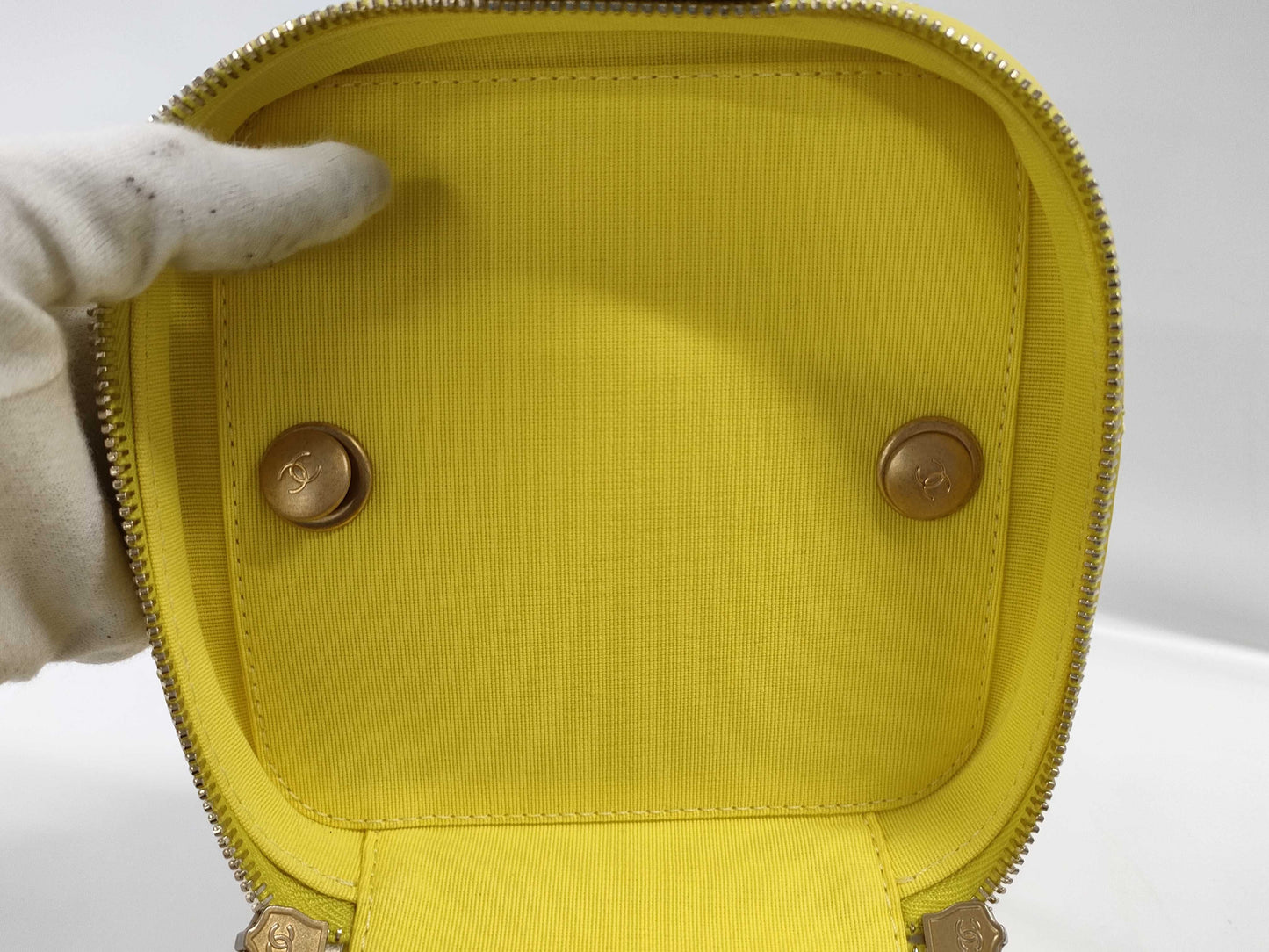 CHANEL CHANEL Vanity Chain Shoulder Bag in Yellow Calfskin with Gold Hardware, C61JNHAE Shoulder Bag