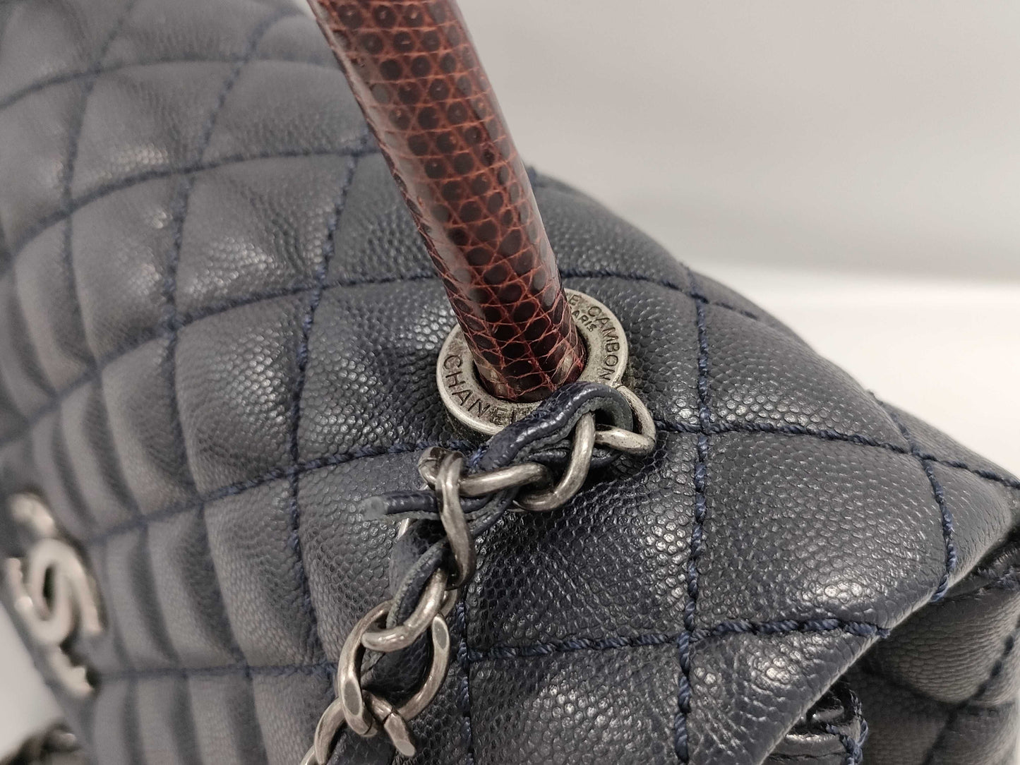 CHANEL CHANEL Coco Handle 29 2-way handbag/shoulder bag, navy blue with silver hardware and caviar leather, 21530063 handbag