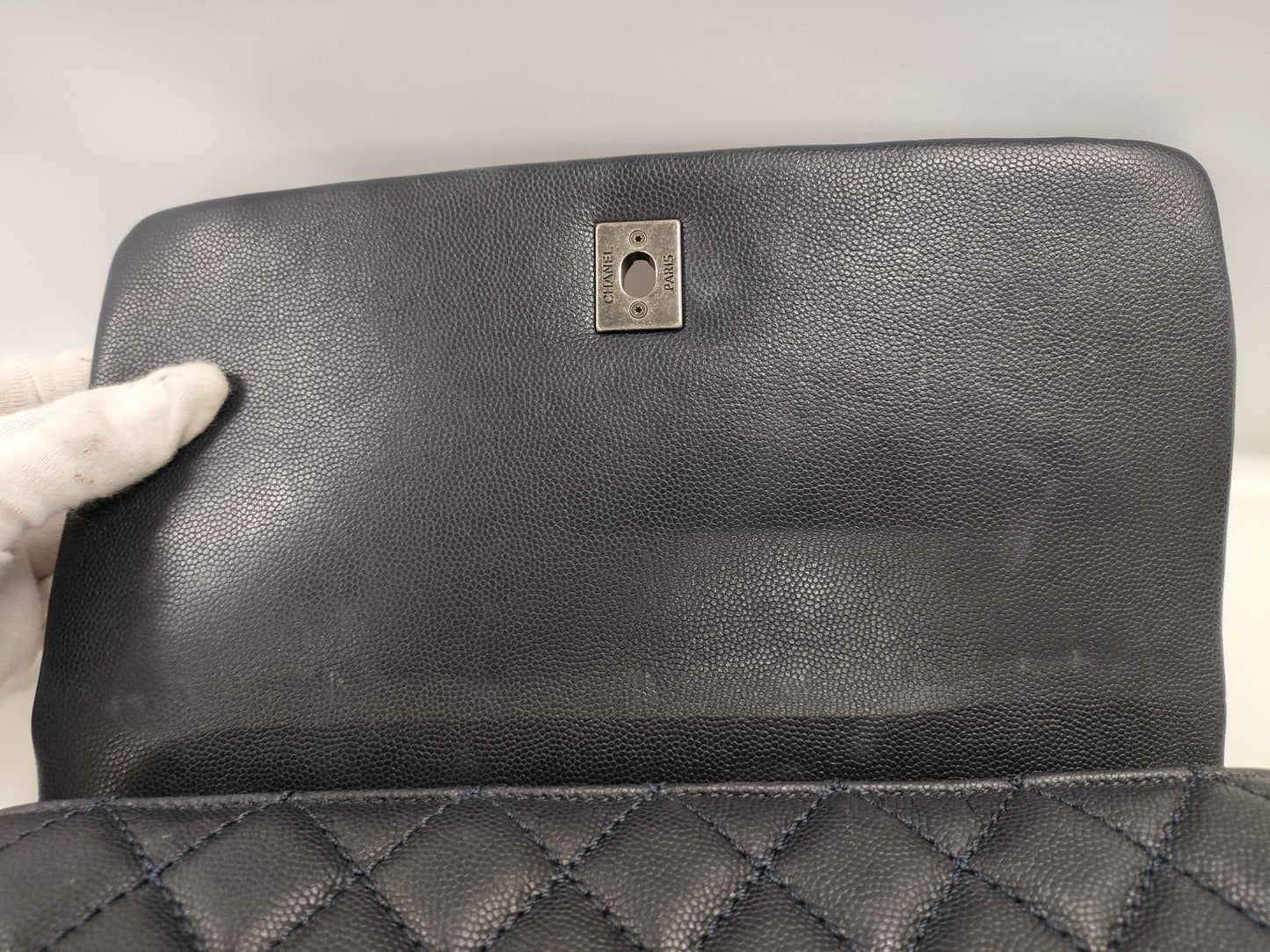 CHANEL CHANEL Coco Handle 29 2-way handbag/shoulder bag, navy blue with silver hardware and caviar leather, 21530063 handbag