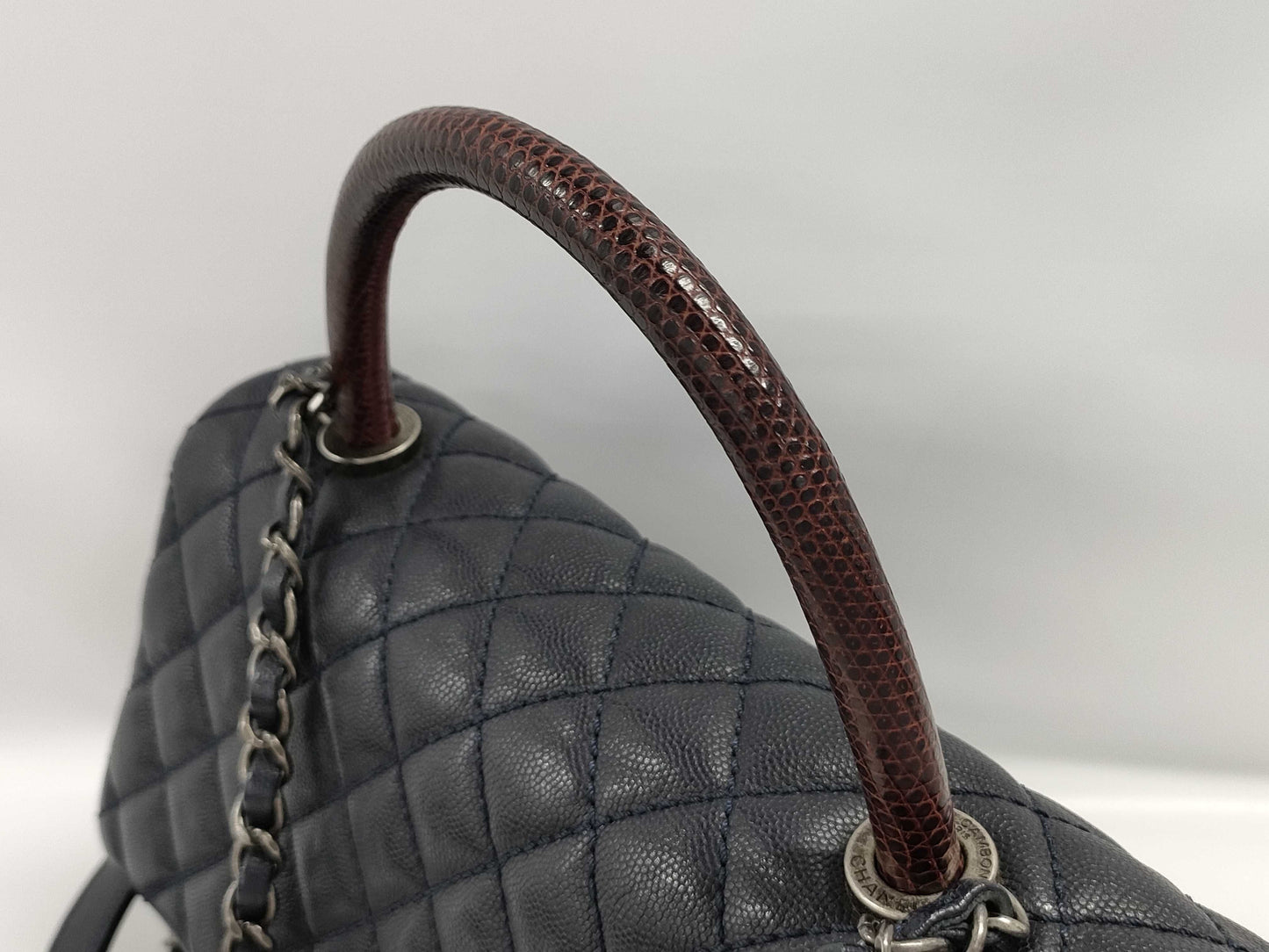 CHANEL CHANEL Coco Handle 29 2-way handbag/shoulder bag, navy blue with silver hardware and caviar leather, 21530063 handbag